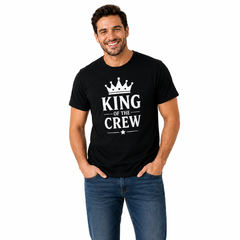 Family Matching Round Neck T-Shirt for Dad – King of the crew - (170 GSM) single jersey