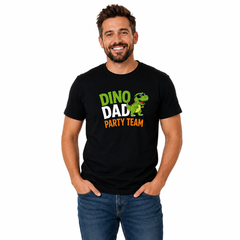 Dino Birthday Party Family Round Neck T-Shirts For Dad - (170 GSM) single jersey