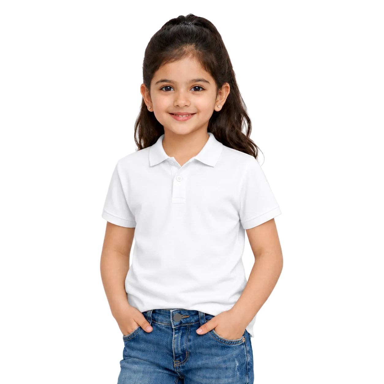 Girl’s Plain Polo T-Shirt - 250 GSM (100% premium compact cotton pique)
