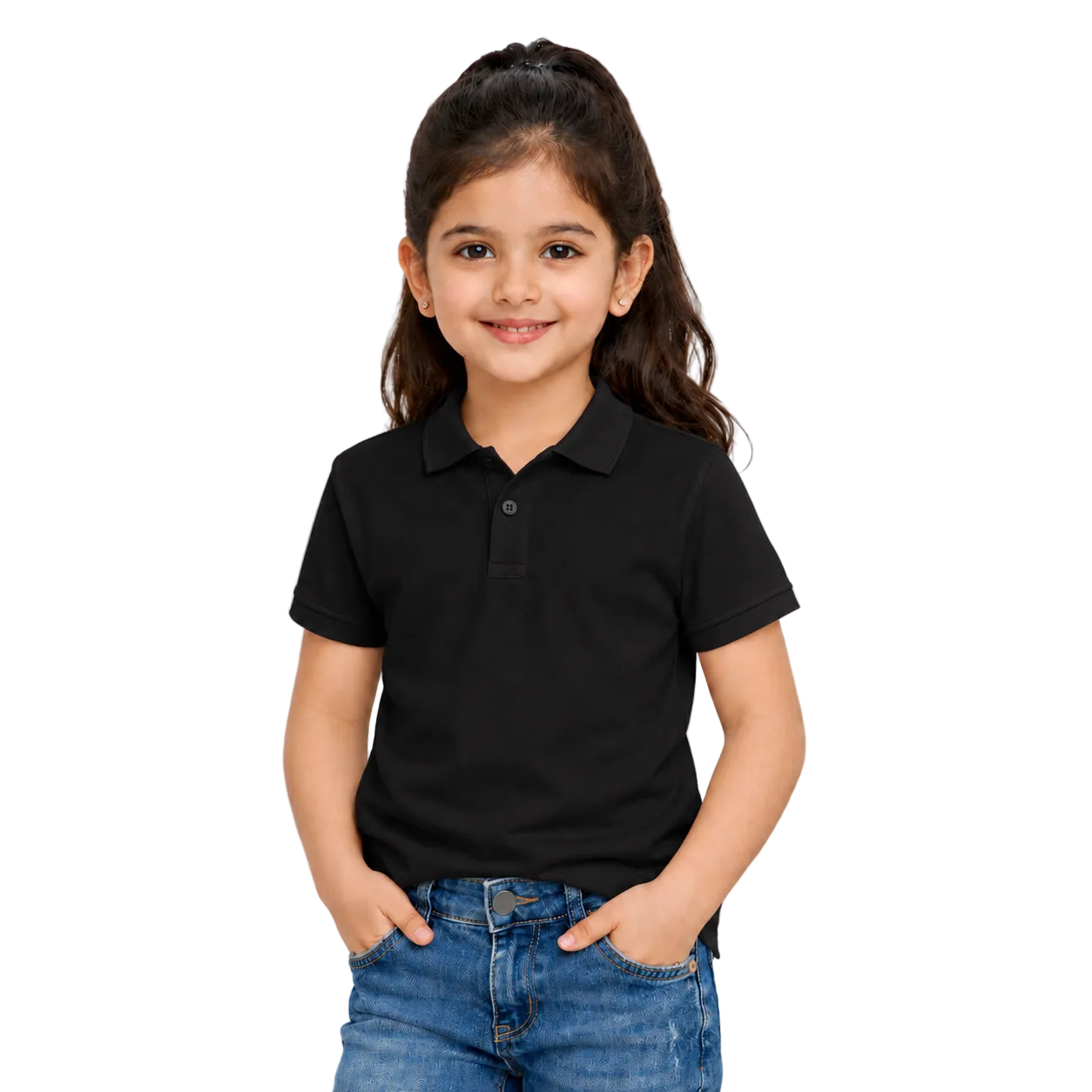 Girl’s Plain Polo T-Shirt - 250 GSM (60% Cotton 40% Polyester)