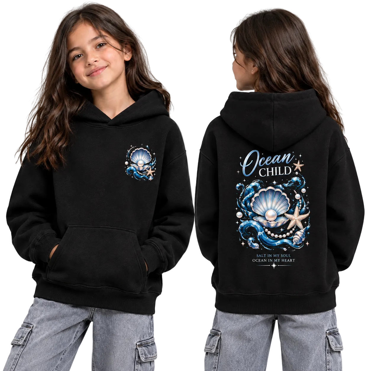 Girl’s Hoodie - Ocean Child (320 GSM)