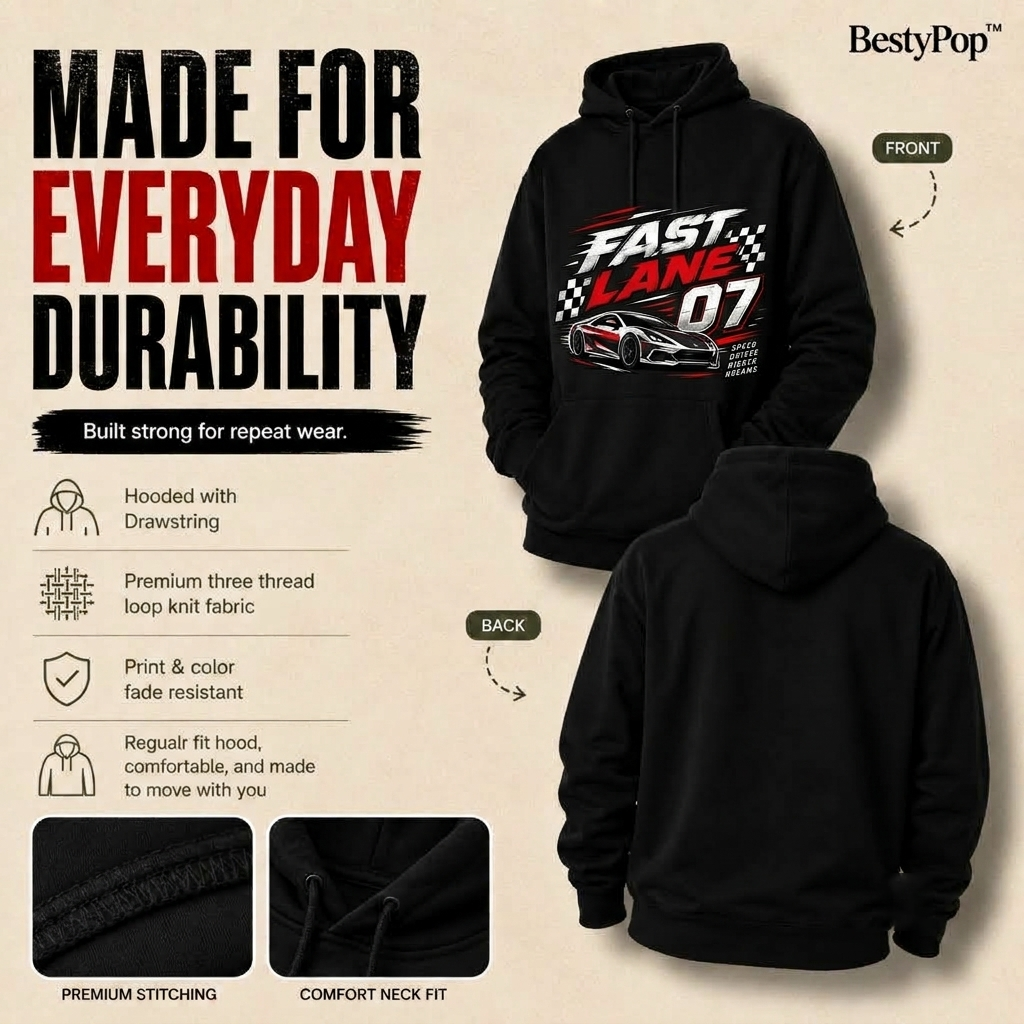 Boy’s Hoodie - Fast Lane (320 GSM)