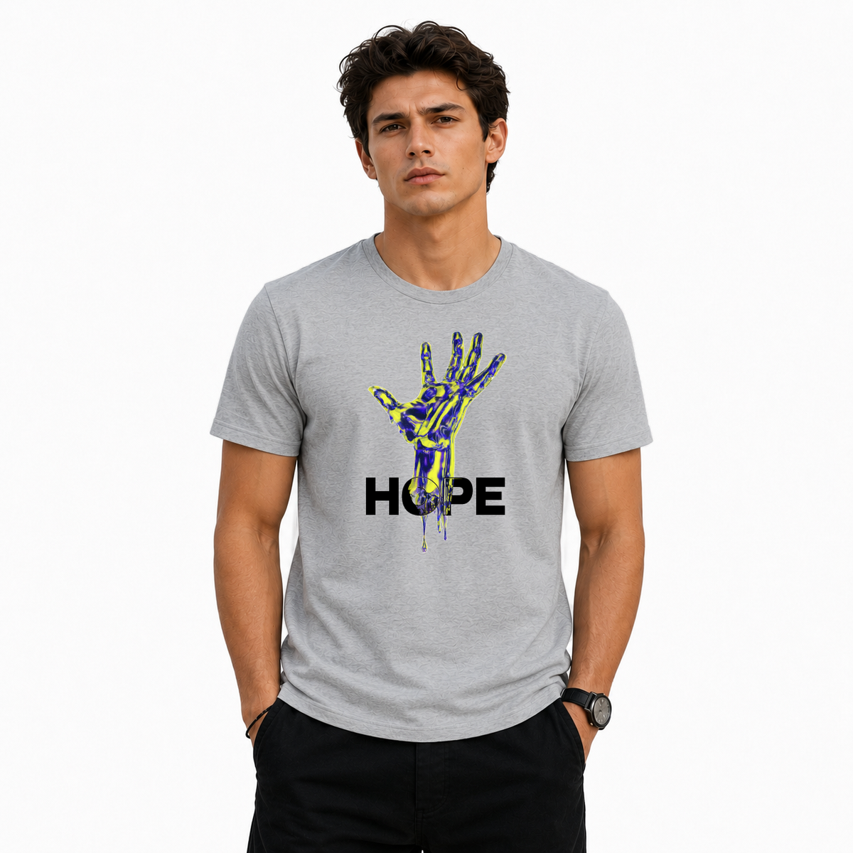 Men's Crew Neck t-shirt- Hope (170 GSM single jersey)