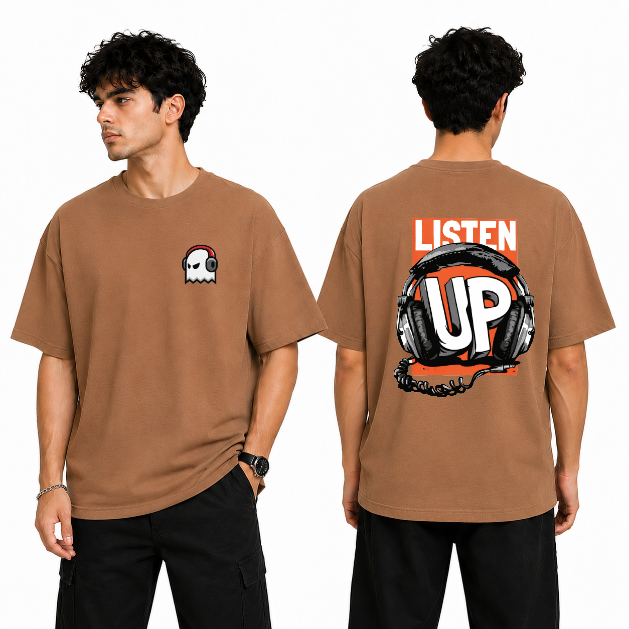 Men’s Oversized T-Shirt - Listen Up (225 GSM heavyweight fabric)