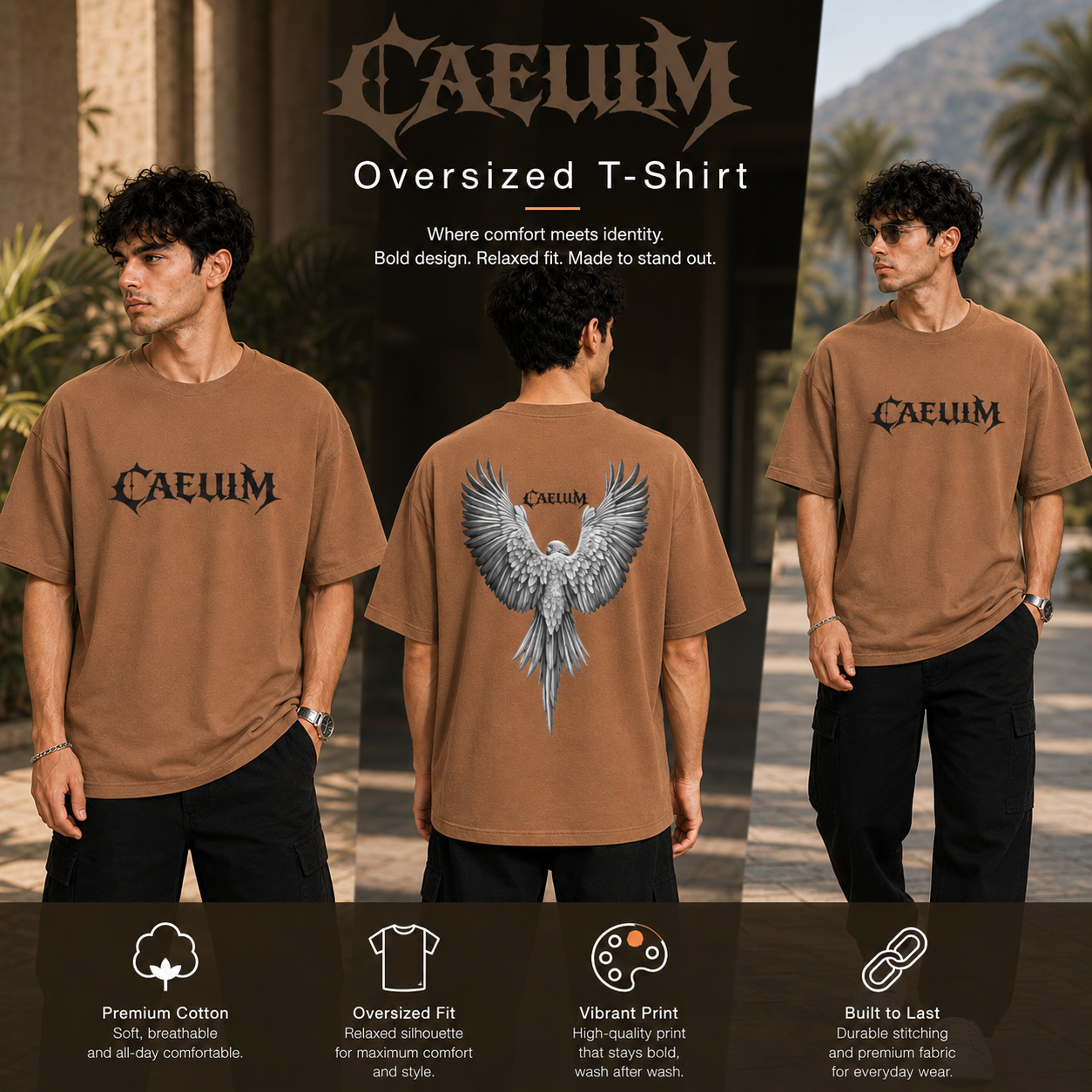 Men’s Oversized T-Shirt - Caelum (225 GSM heavyweight fabric)