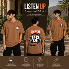 Men’s Oversized T-Shirt - Listen Up (225 GSM heavyweight fabric)
