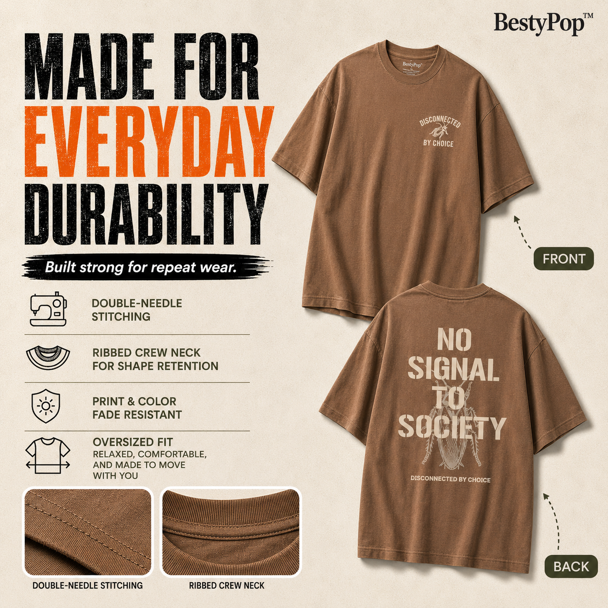 Men’s Oversized T-Shirt - Disconnected By Choice