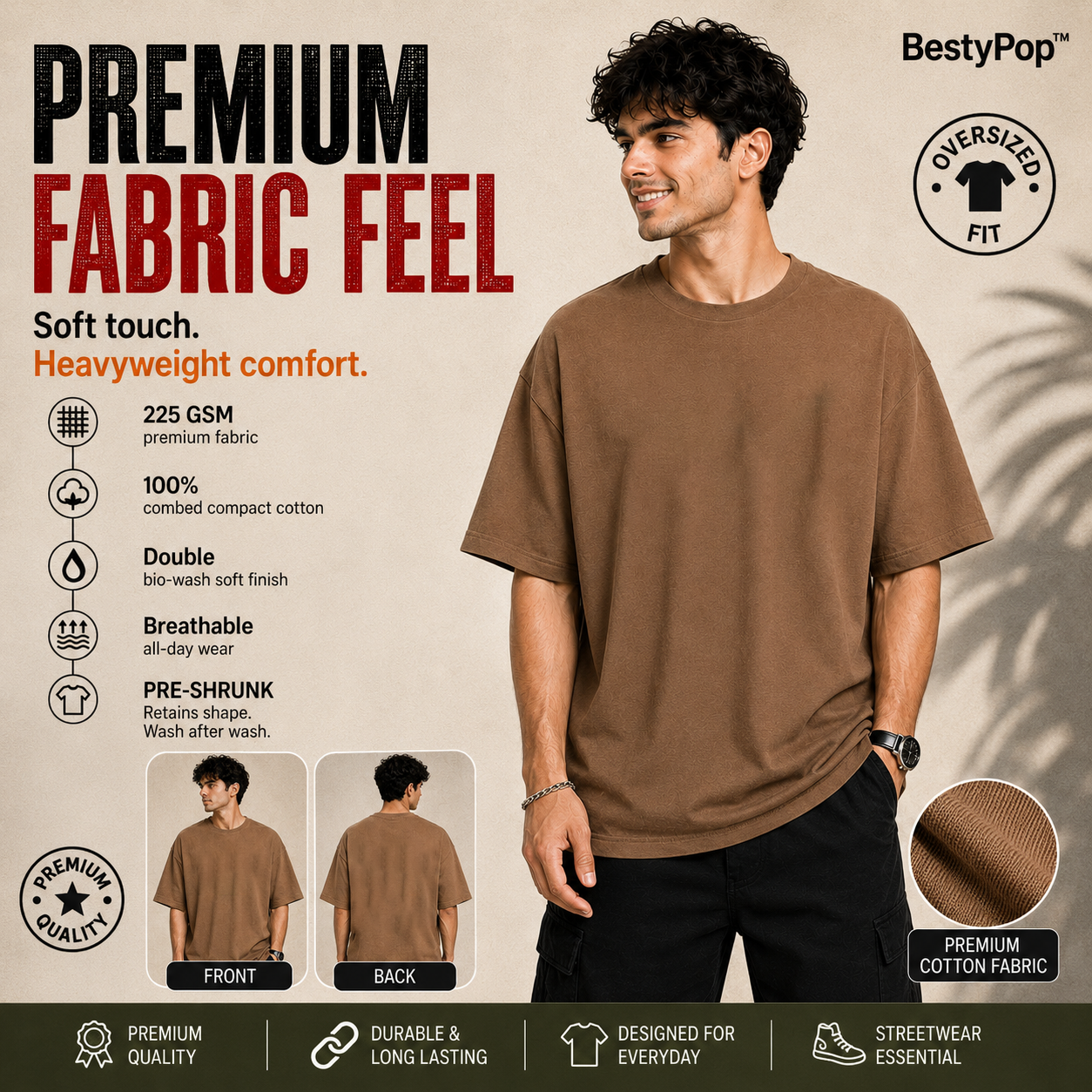 Men’s Oversized Plain T-Shirt