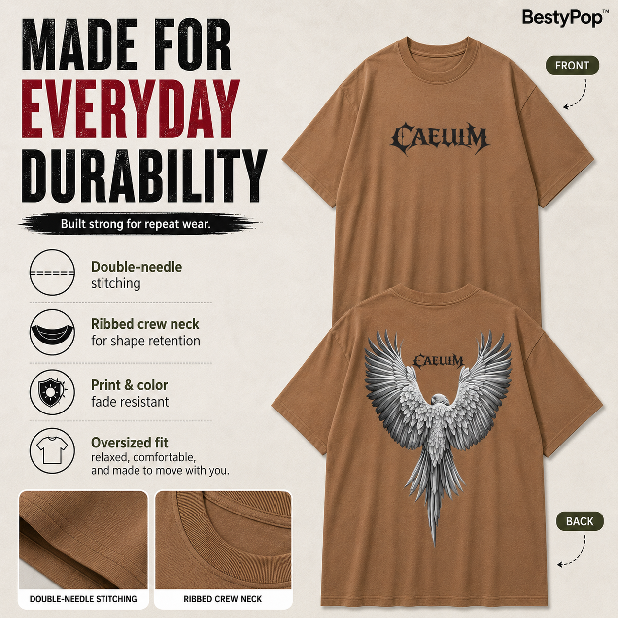 Men’s Oversized T-Shirt - Caelum (225 GSM heavyweight fabric)