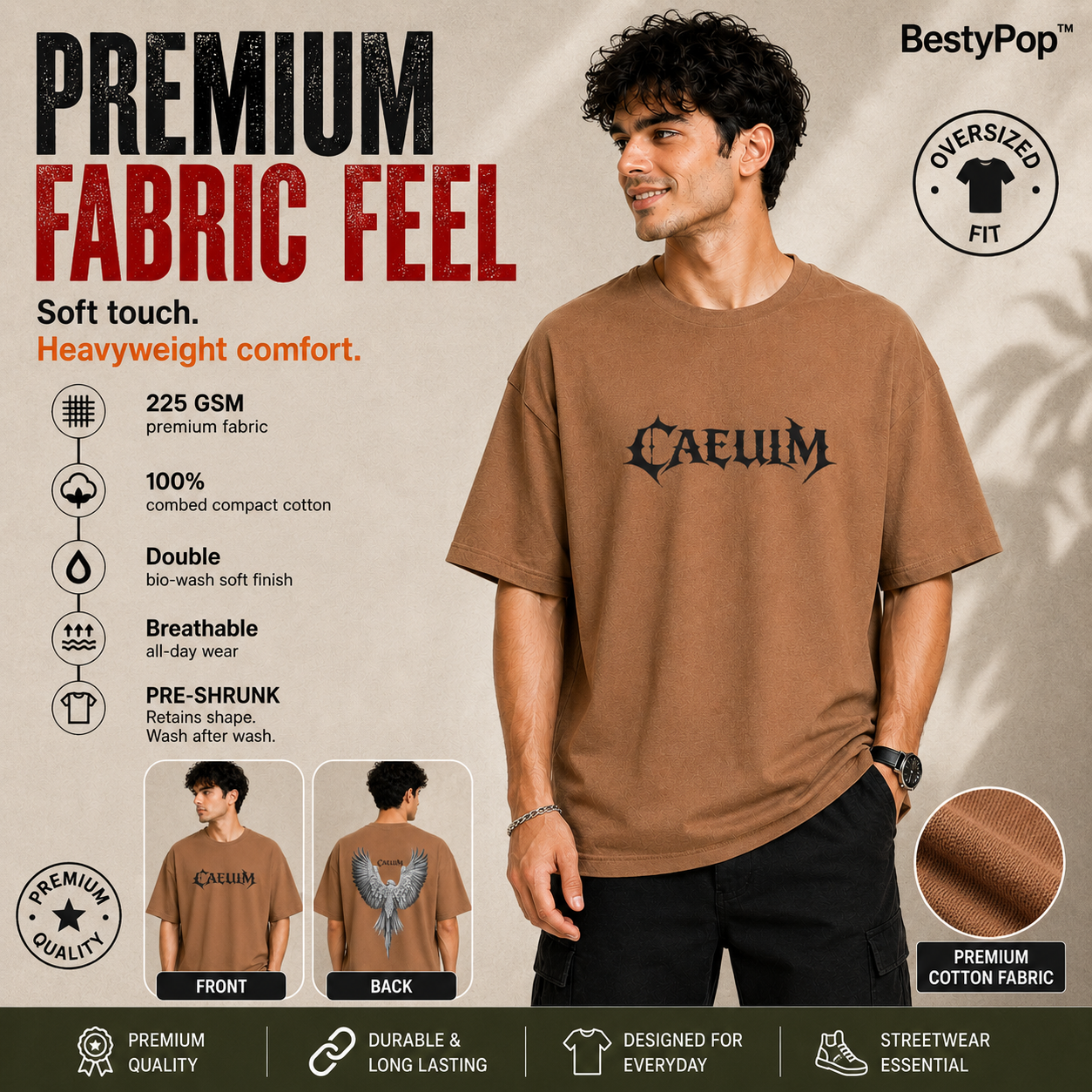 Men’s Oversized T-Shirt - Caelum (225 GSM heavyweight fabric)