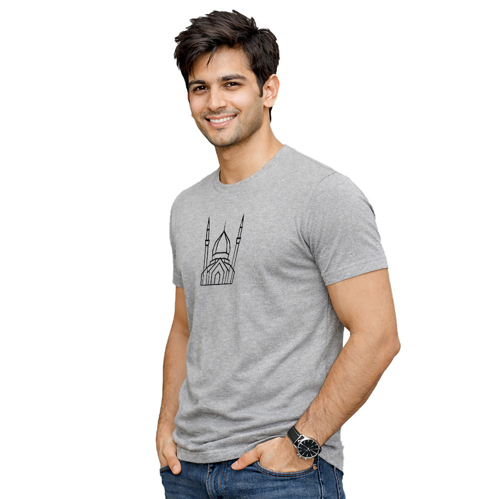 Men’s Graphic Print Round Neck T-Shirt- Allah (170 GSM single jersey)