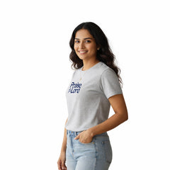 Women’s Graphic Print Round Neck T-Shirt-Jesus(170 GSM single jersey)