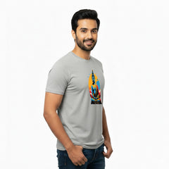 Men’s Graphic Print Round Neck T-Shirt- Buddha (170 GSM single jersey)