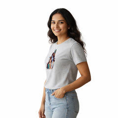 Women’s Graphic Print Round Neck T-Shirt- Krishna (170 GSM single jersey