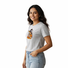 Women’s Graphic Print Round Neck T-Shirt- Jai Shree Ram (170 GSM single jersey)