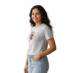 Women’s Graphic Print Round Neck T-Shirt- Jai Shree Ram (170 GSM single jersey)