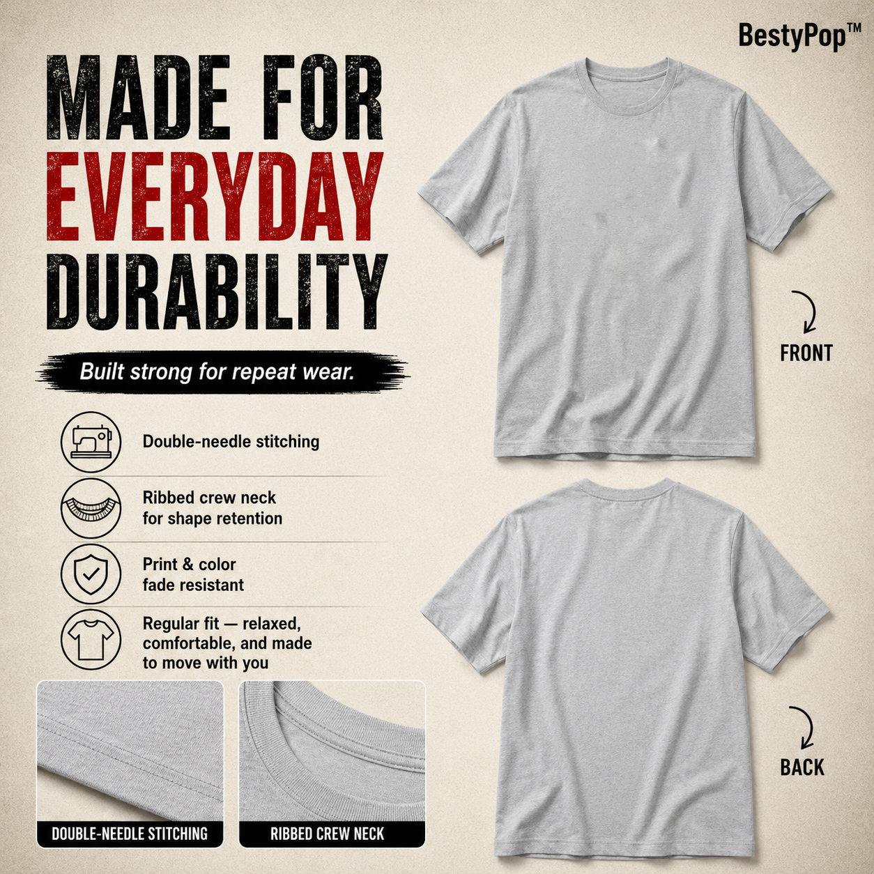 Girl’s Plain Round Neck T-Shirt