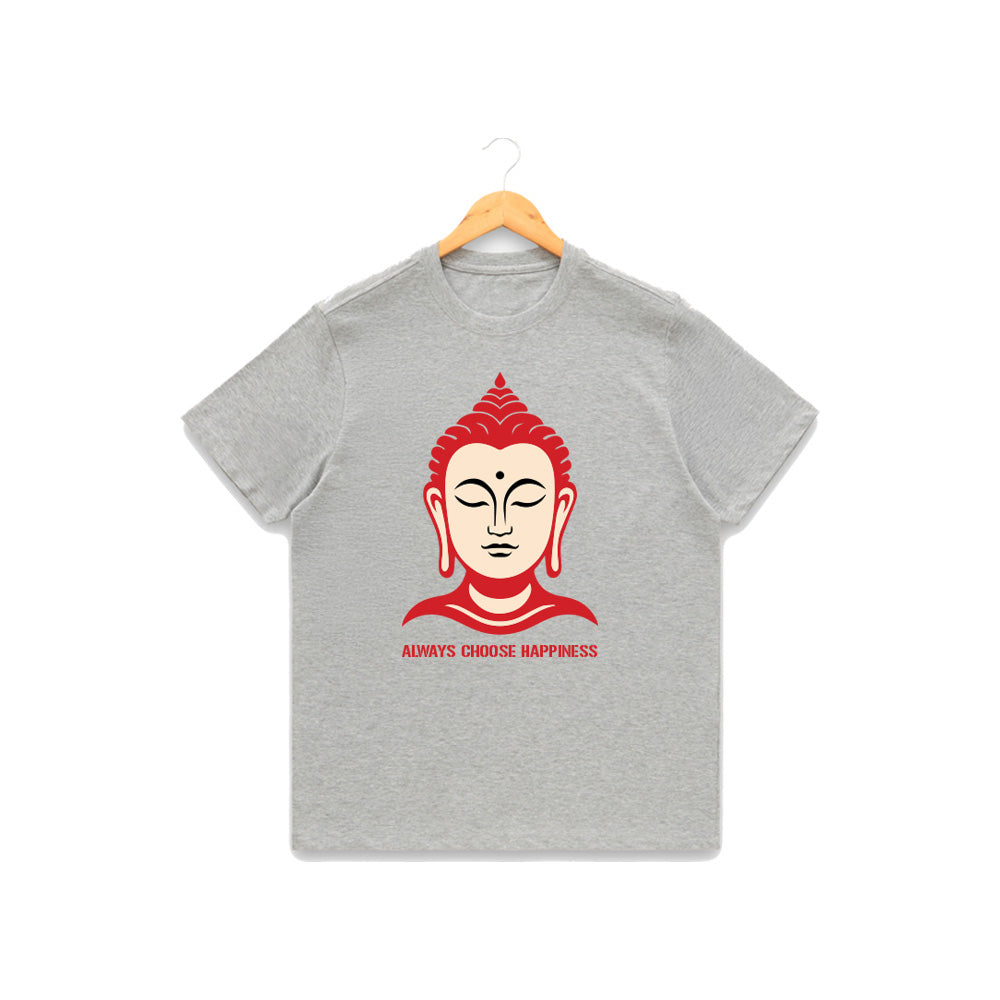Men’s Graphic Print Round Neck T-Shirt- Buddha (170 GSM single jersey)