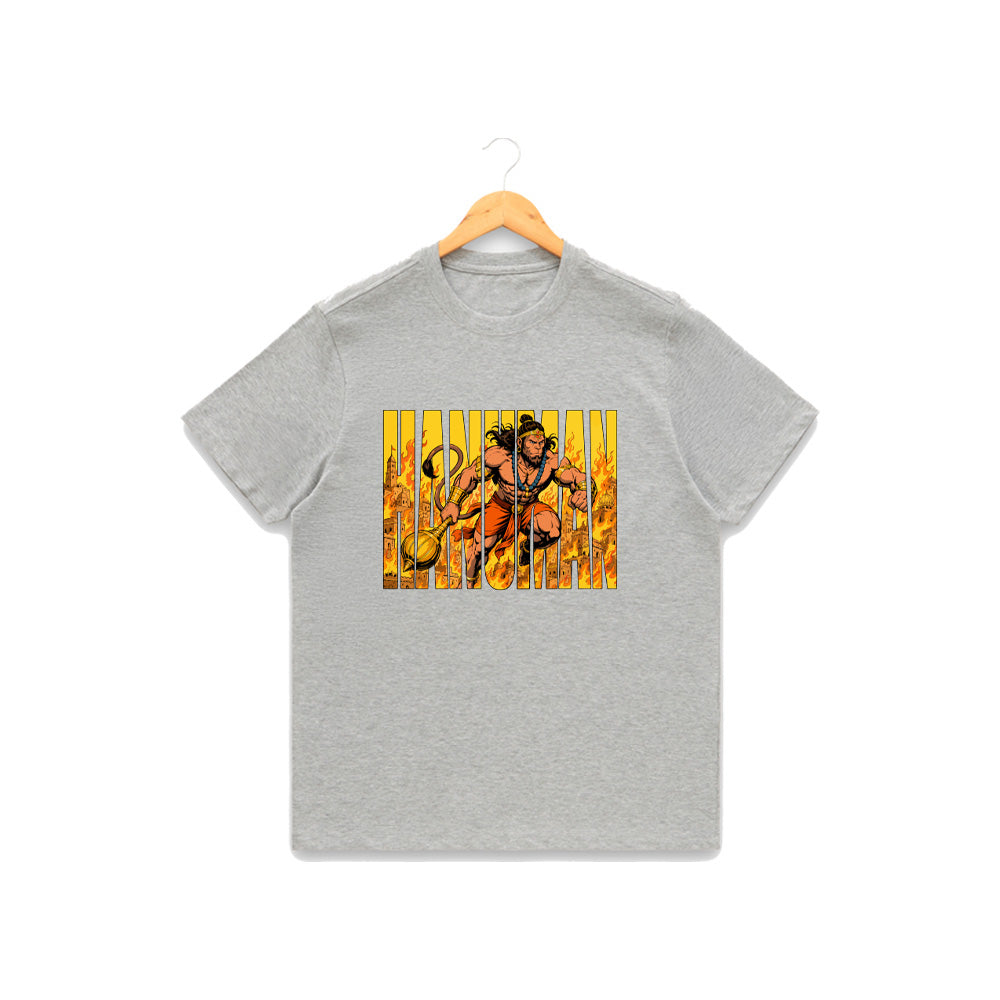 Men’s Graphic Print Round Neck T-Shirt- Hanuman (170 GSM single jersey)