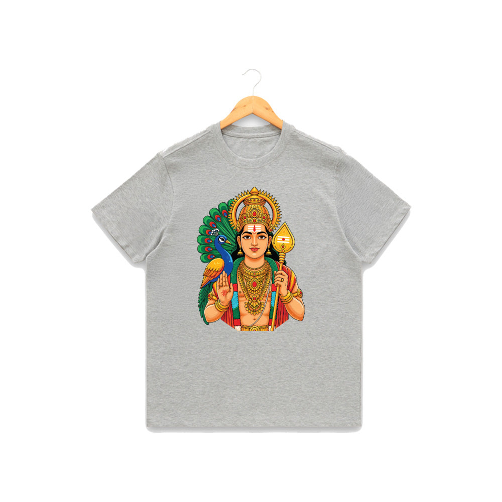 Men’s Graphic Print Round Neck T-Shirt- Murugan (170 GSM single jersey)