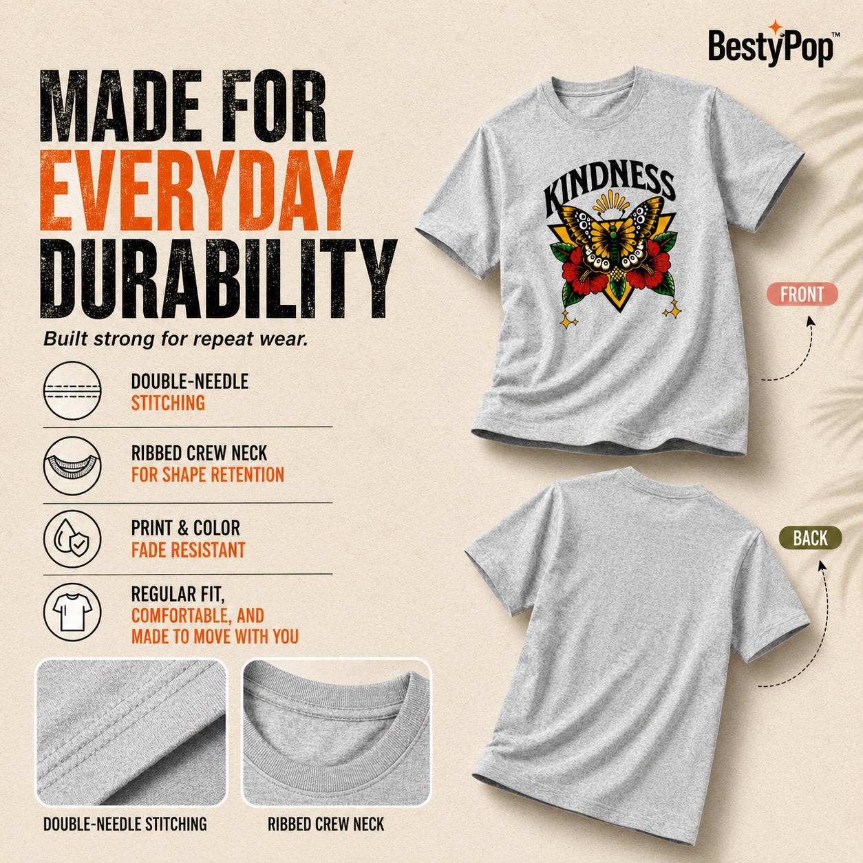 Women's Crew Neck t-shirt - Kindness (170 GSM single jersey)