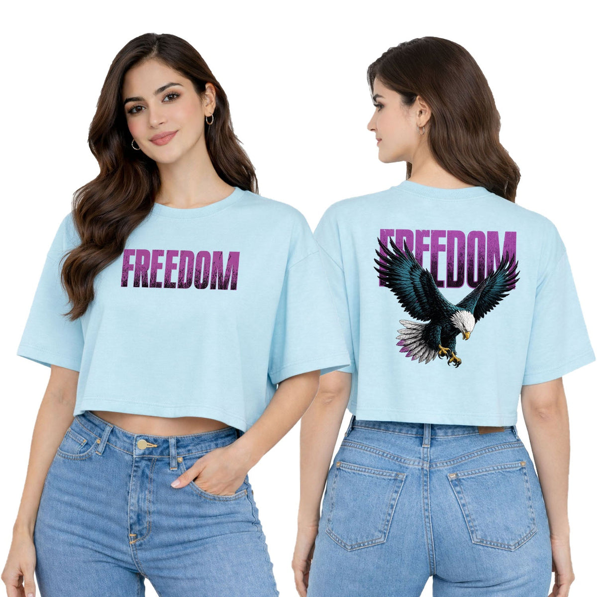 Women’s Oversized Half Sleeve Crop Top - 220 GSM
