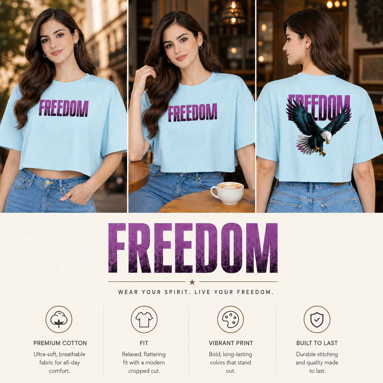 Women’s Oversized Half Sleeve Crop Top - 220 GSM