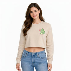 Women’s Oversized full Sleeve Crop Top - Dino (270 GSM French Terry)