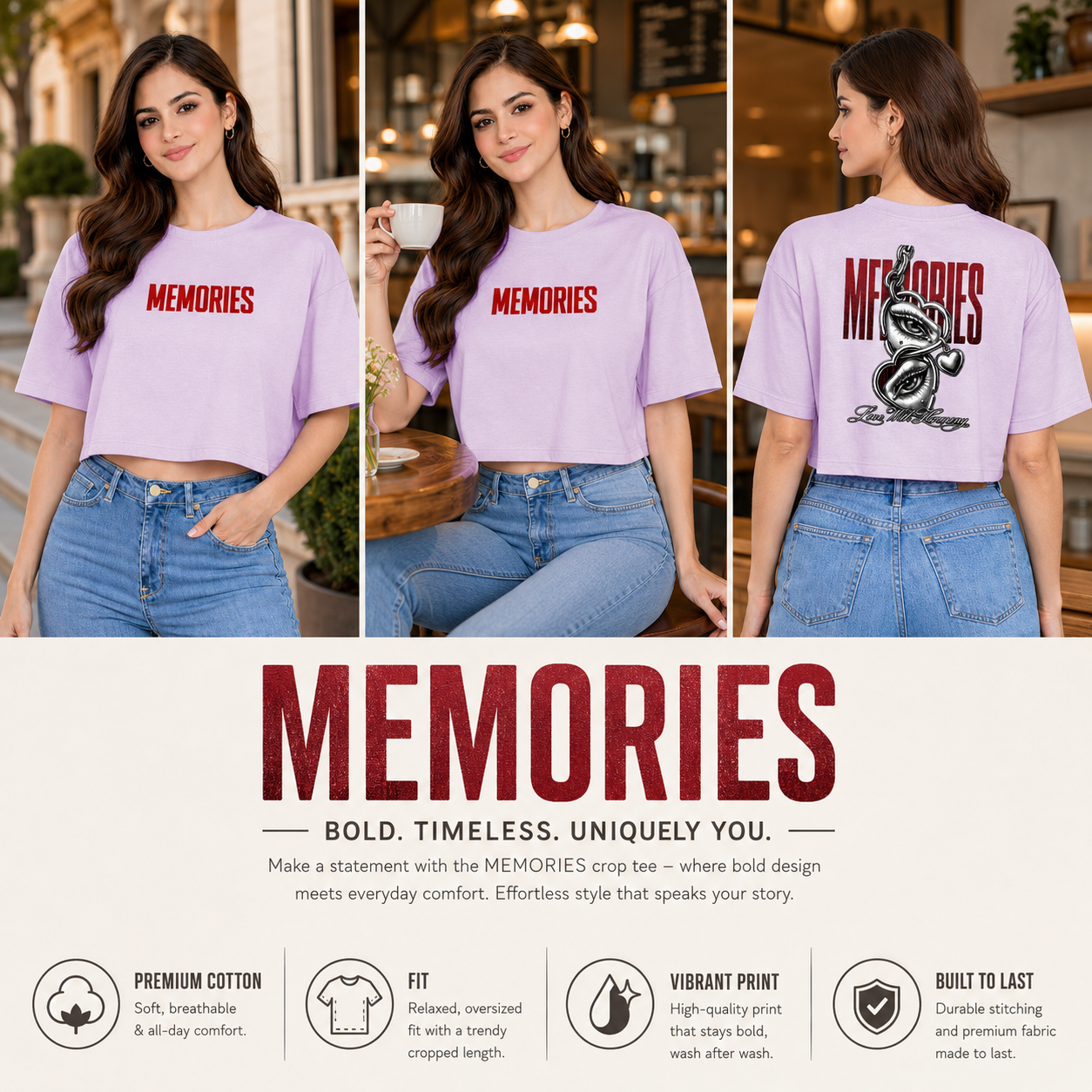 Women’s Oversized Half Sleeve Crop Top - 220 GSM
