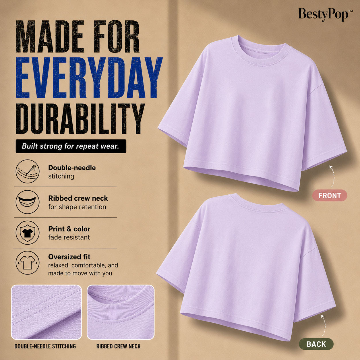 Women’s Plain Crop top Oversized Half Sleeve