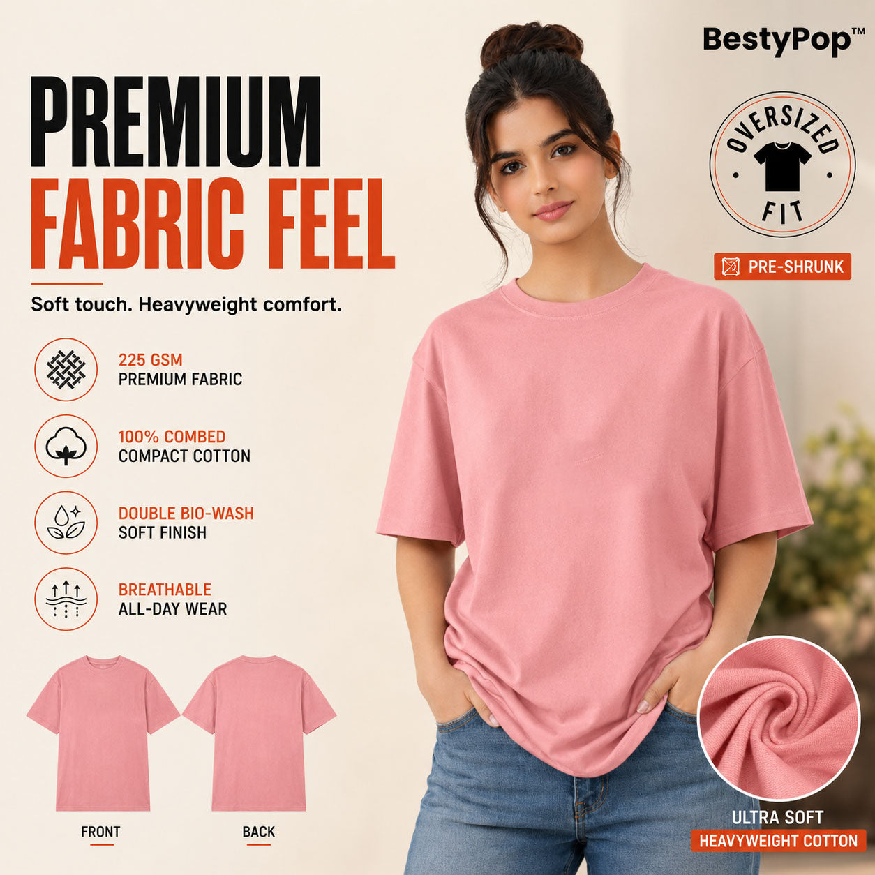 Women’s Oversized Plain T-Shirt