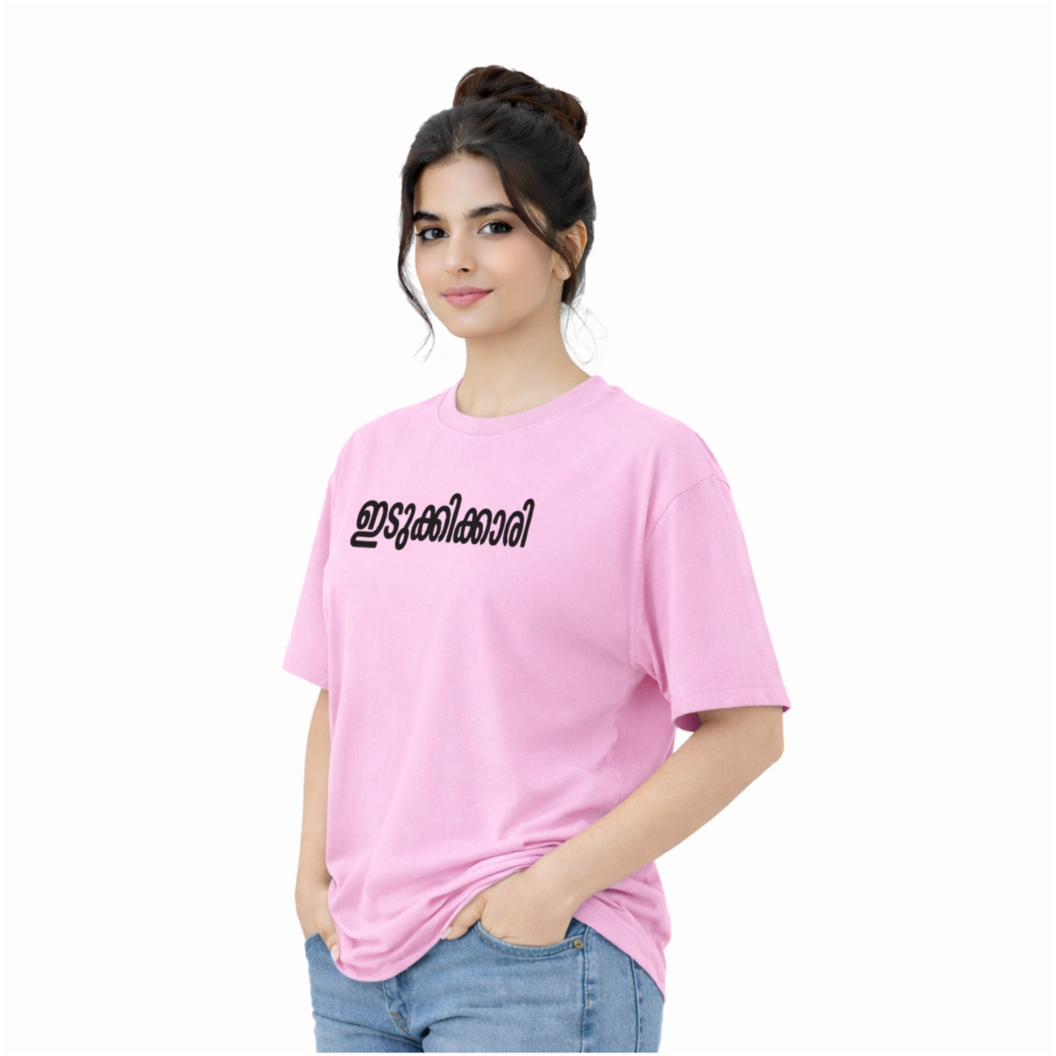 Women's Crew Neck Oversized t-shirt - ഇടുക്കിക്കാരി