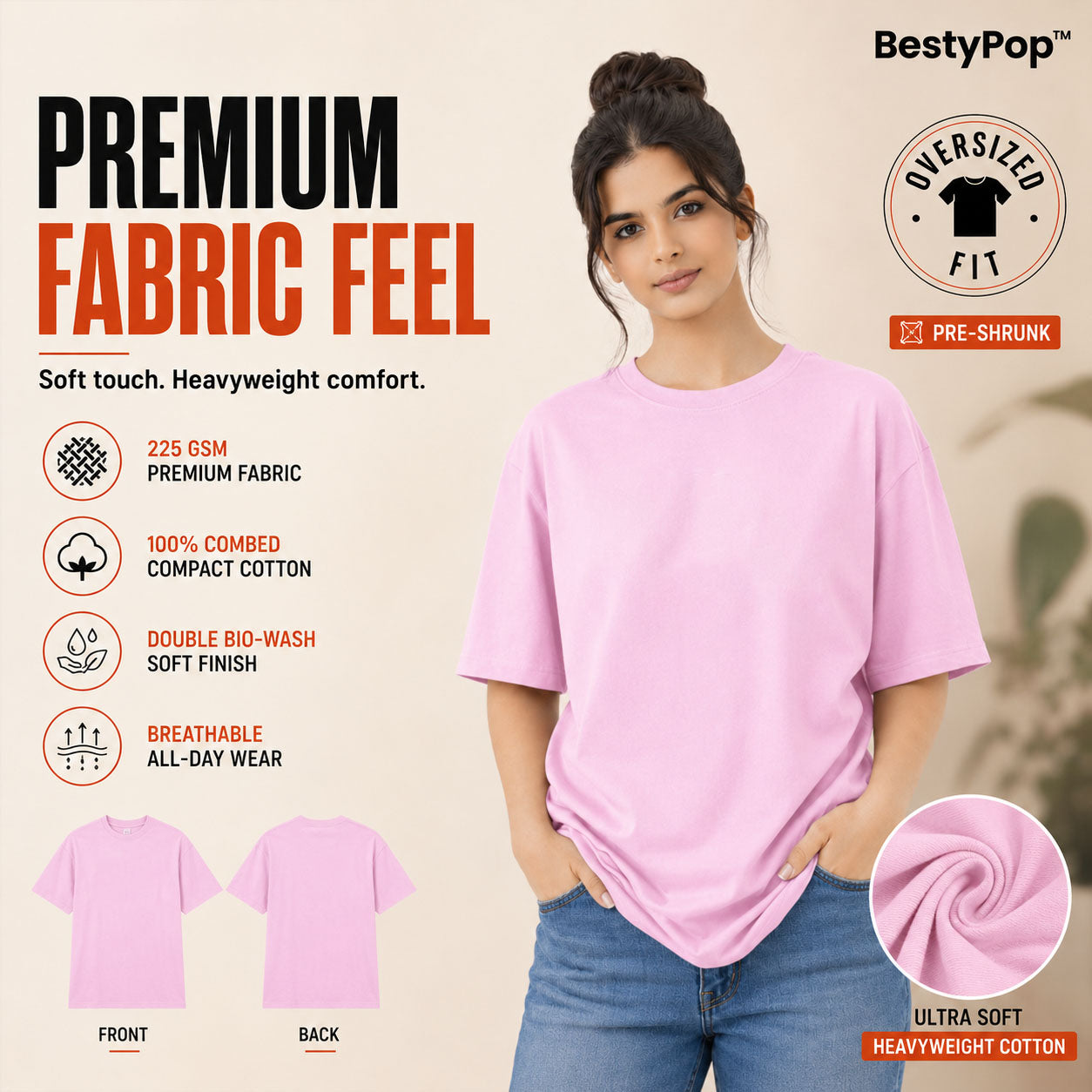 Women’s Oversized Plain T-Shirt