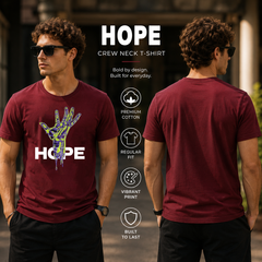 Men's Crew Neck t-shirt- Hope (170 GSM single jersey)