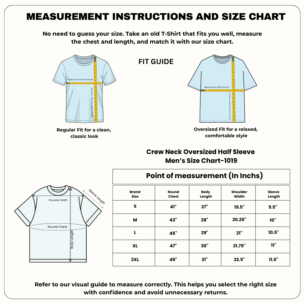 Men’s Oversized Graphic Print T-Shirt - 225 GSM
