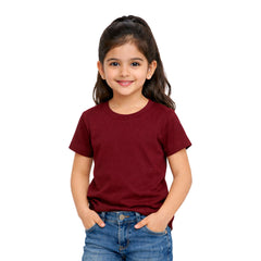 Girl’s Plain Round Neck T-Shirt
