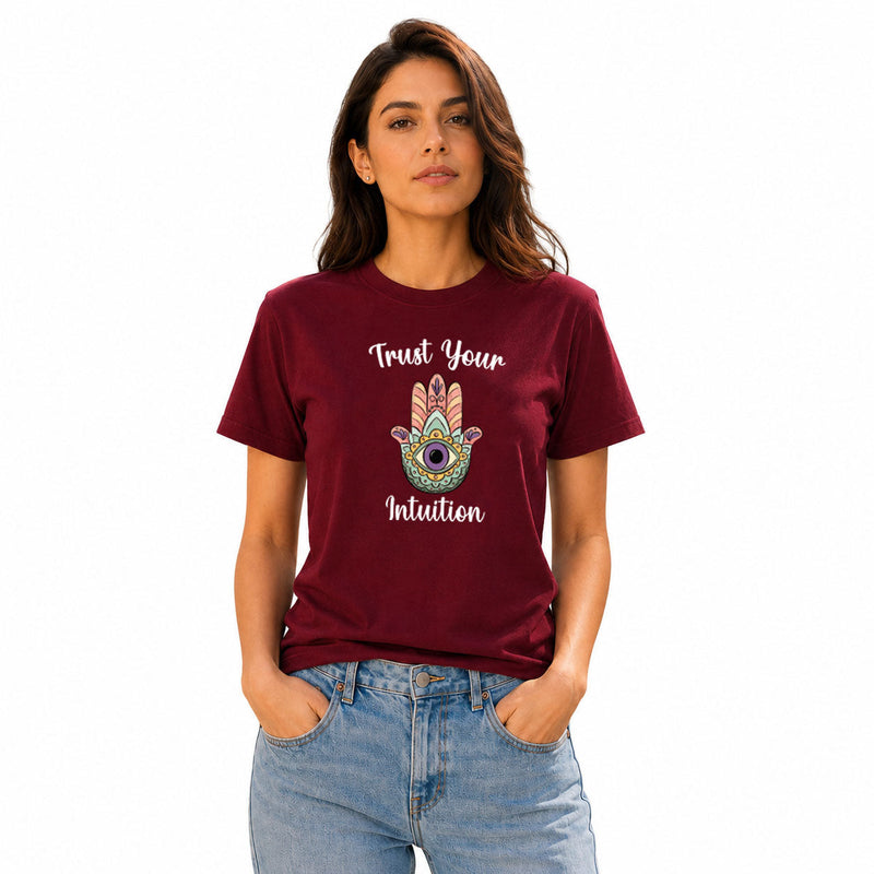 Women's Crew Neck t-shirt - Trust Your Intuition (170 GSM single jersey)