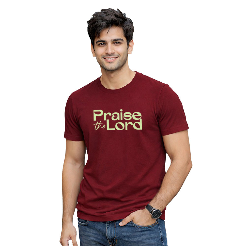 Men’s Graphic Print Round Neck T-Shirt-Jesus(170 GSM single jersey)