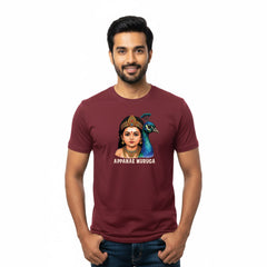 Men’s Graphic Print Round Neck T-Shirt- Murugan (170 GSM single jersey)