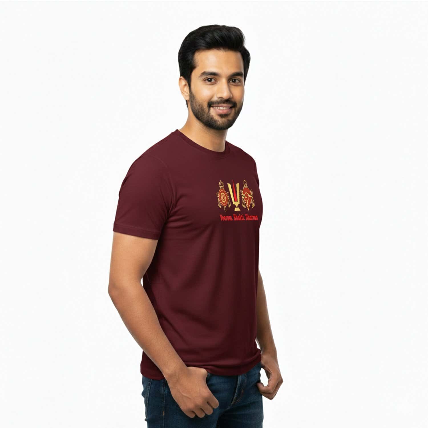 Men’s Graphic Print Round Neck T-Shirt-Tirupathi Balaji (170 GSM single jersey)