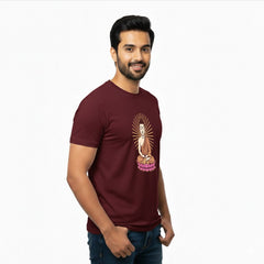 Men’s Graphic Print Round Neck T-Shirt- Buddha (170 GSM single jersey)