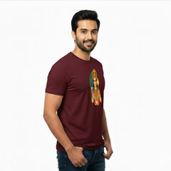 Men’s Graphic Print Round Neck T-Shirt- Murugan (170 GSM single jersey)
