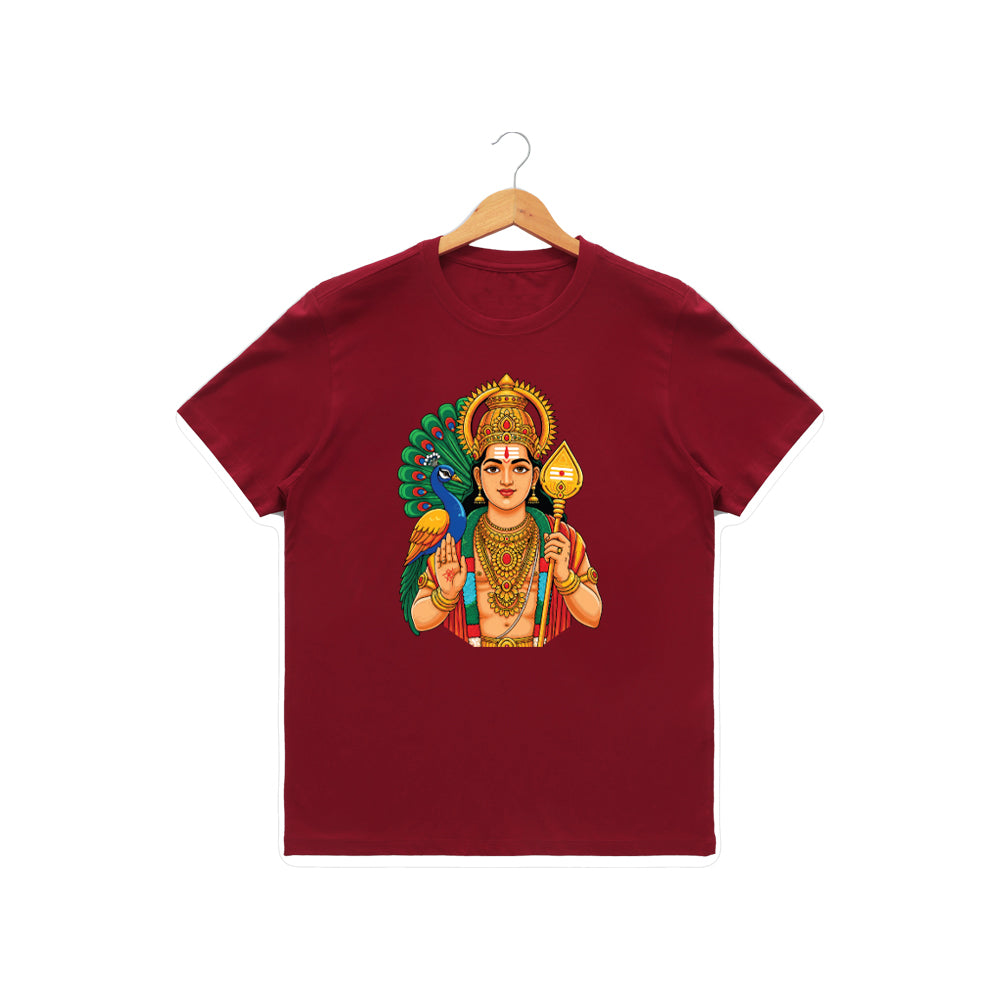 Men’s Graphic Print Round Neck T-Shirt- Murugan (170 GSM single jersey)