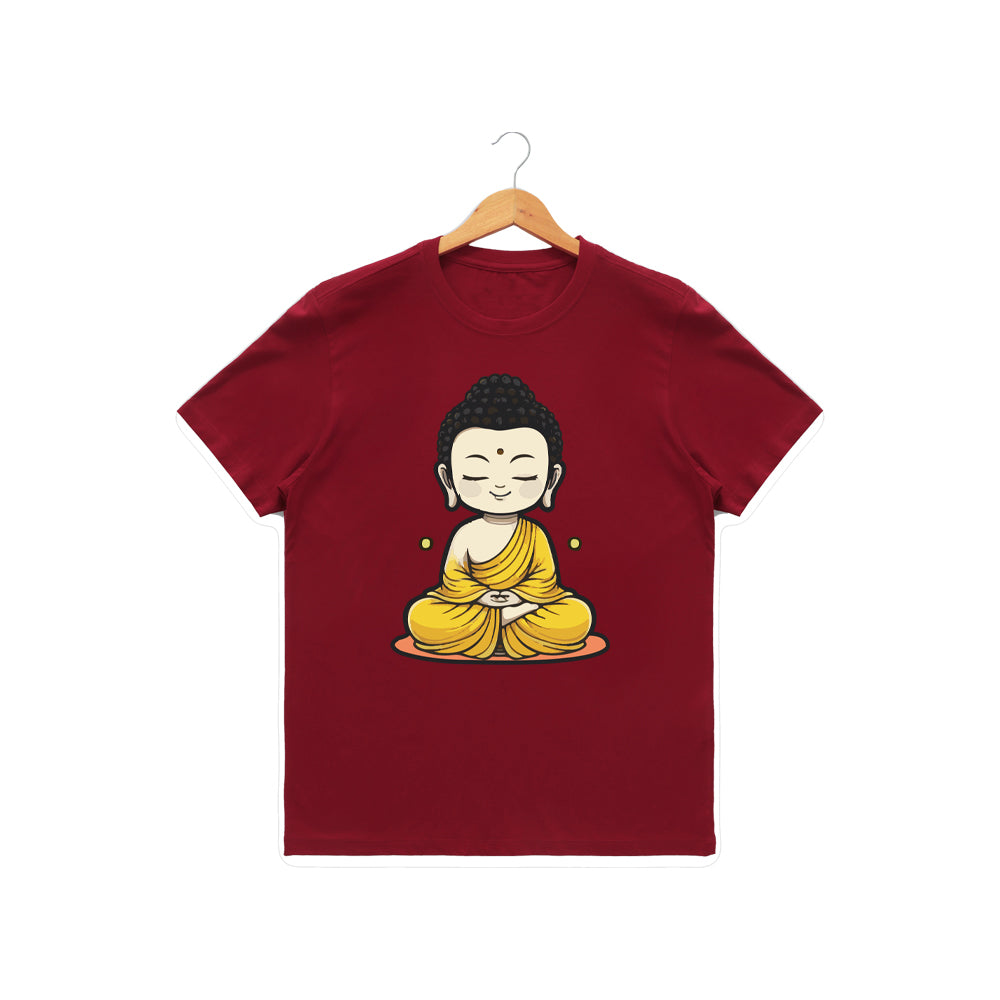 Women’s Graphic Print Round Neck T-Shirt- Buddha (170 GSM single jersey)