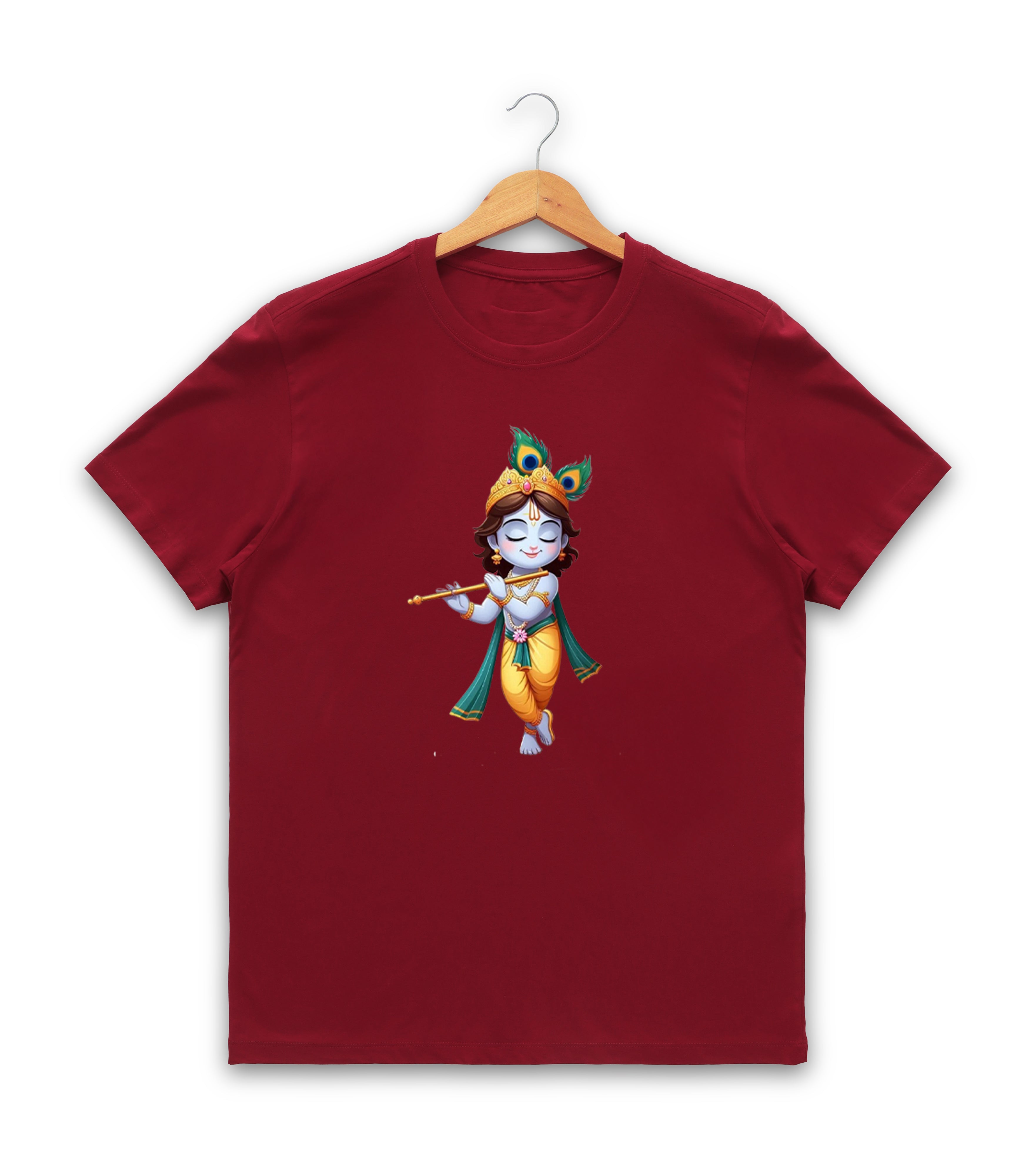 Men’s Graphic Print Round Neck T-Shirt- Krishna (170 GSM single jersey)