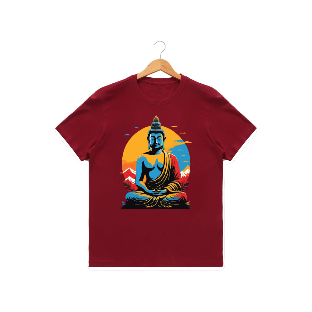 Men’s Graphic Print Round Neck T-Shirt- Buddha (170 GSM single jersey)