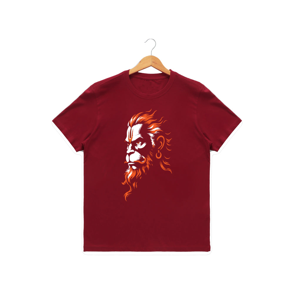 Men’s Graphic Print Round Neck T-Shirt- Hanuman (170 GSM single jersey)