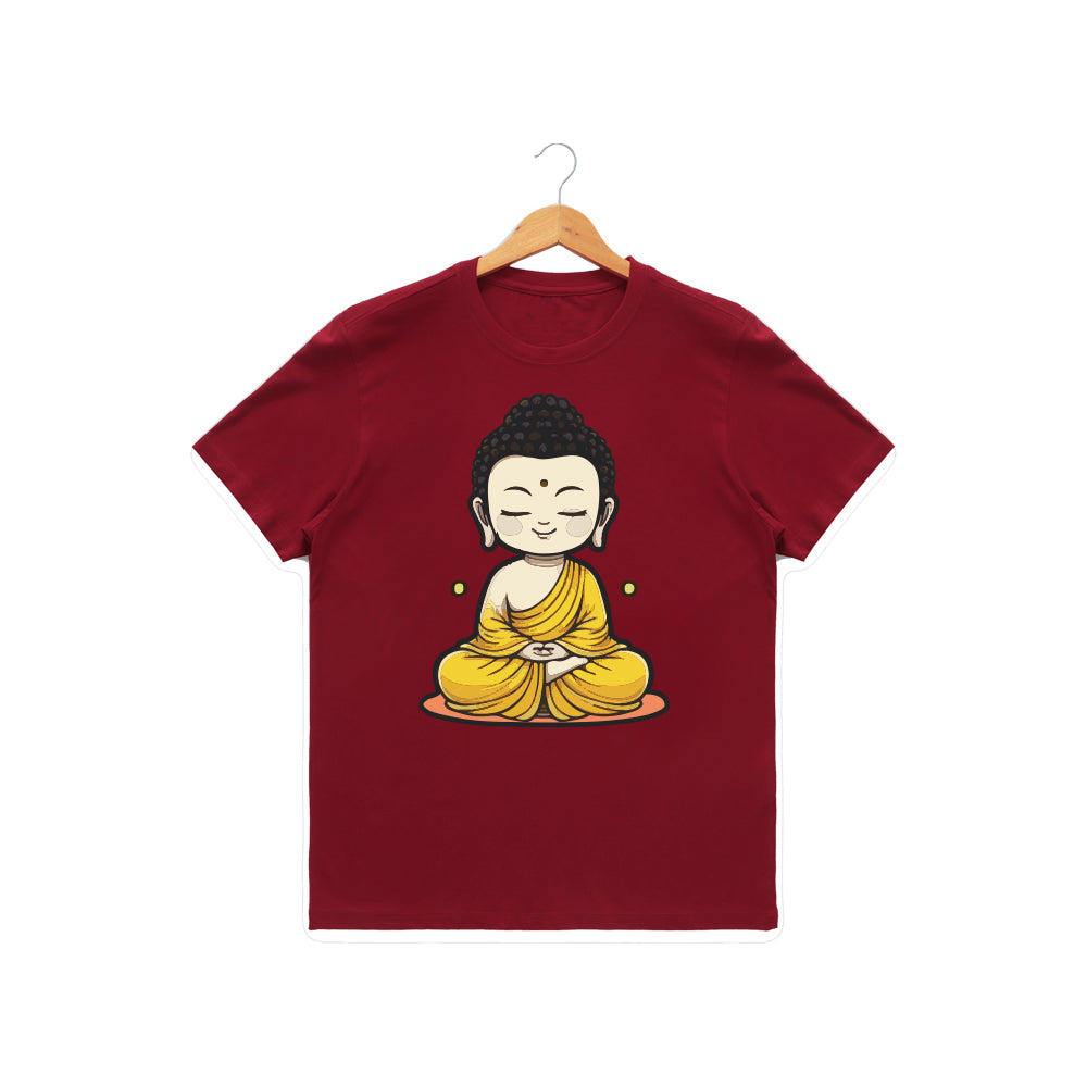 Men’s Graphic Print Round Neck T-Shirt- Buddha (170 GSM single jersey)