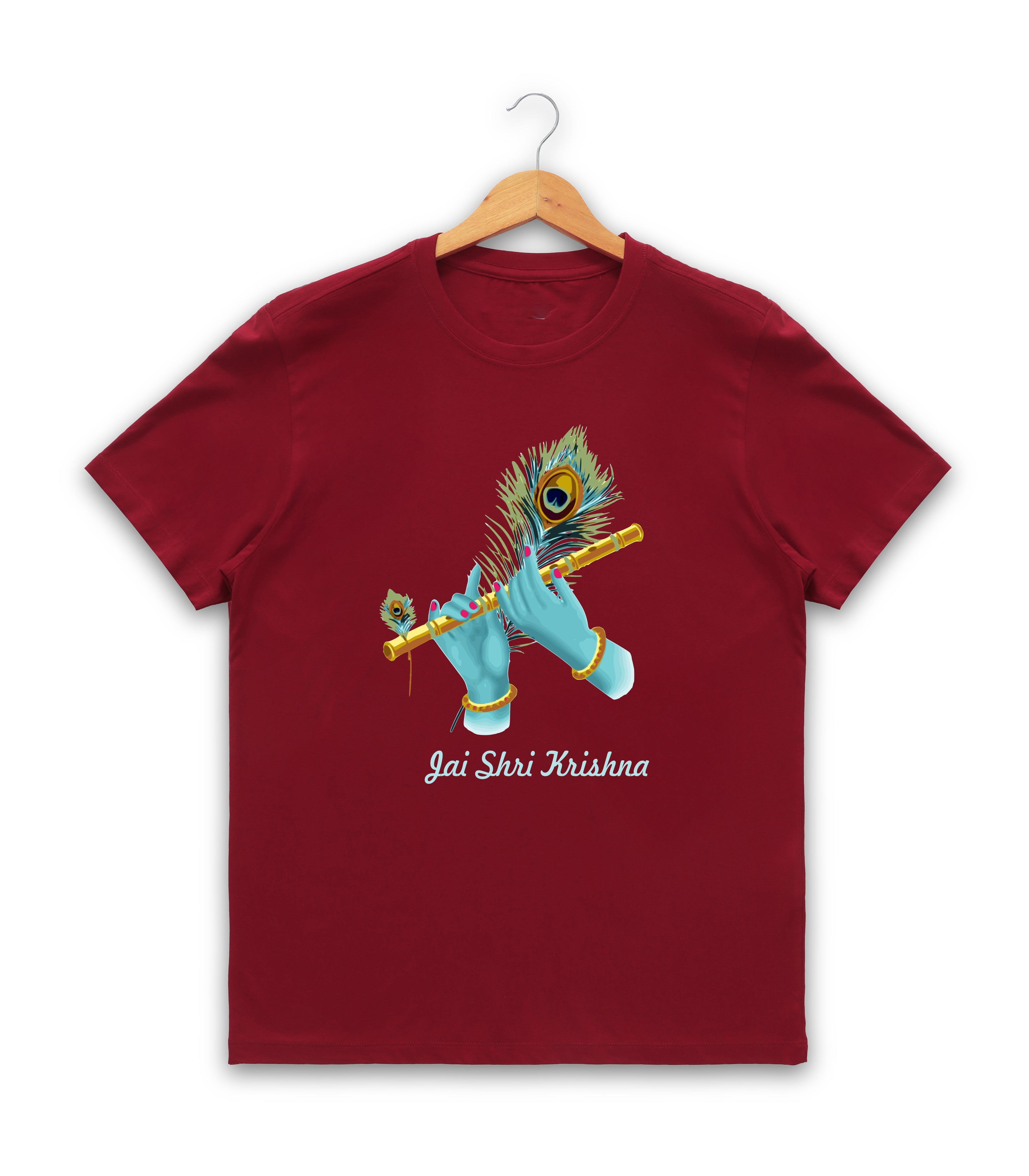 Men’s Graphic Print Round Neck T-Shirt- Krishna (170 GSM single jersey)
