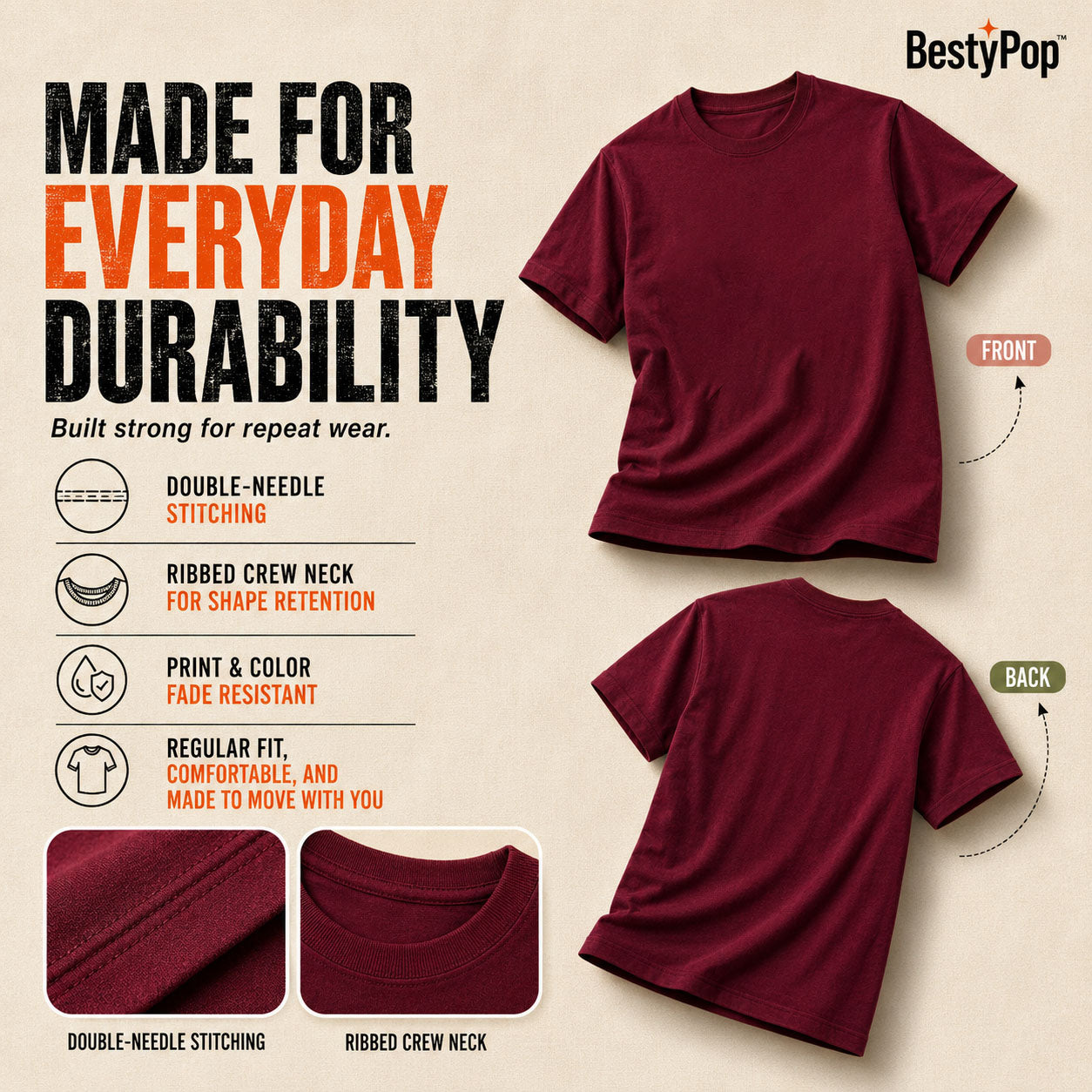 Women’s Plain Round Neck T-Shirt